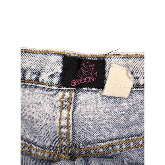 Vintage Acid Wash High Waisted Denim Cut-Off Shorts - Picture 8 of 8
